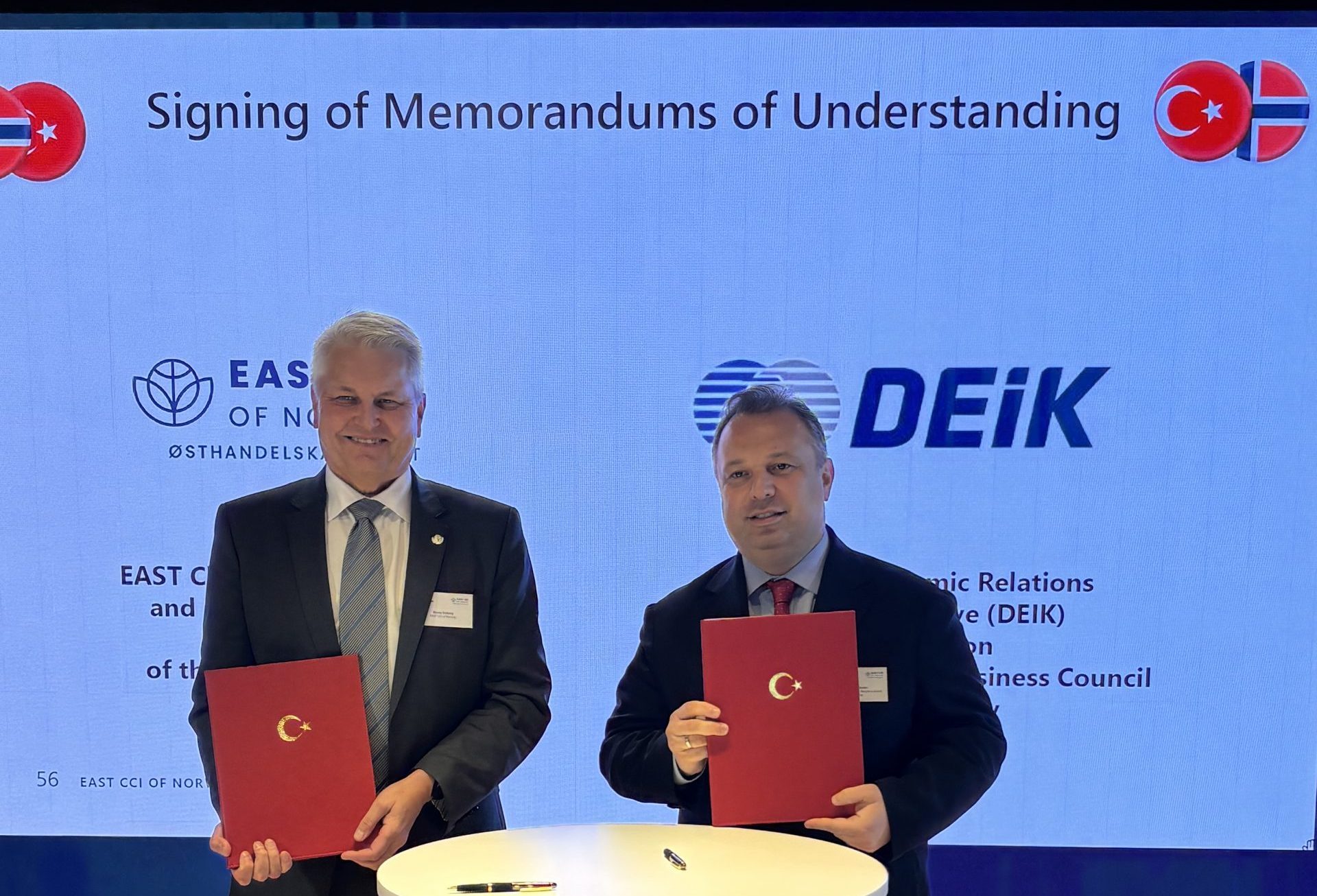 Signing of the Memorandum of Understanding (MoU) between EAST CCI of Norway and DEİK in the scope Türkiye–Norway Business Council, 14 October 2026